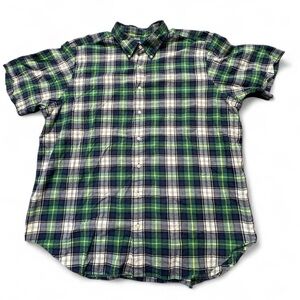Ralph Lauren green blue yellow plaid button up shirt Size 2XB